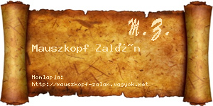 Mauszkopf Zalán névjegykártya